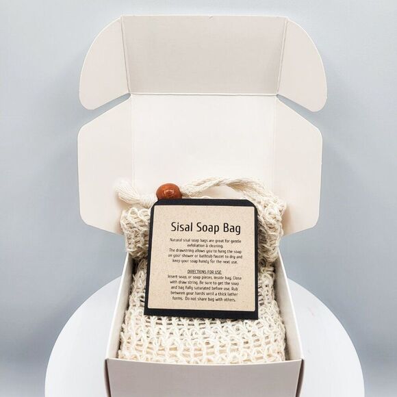 Grape Zebra Stripes Handcrafted Soap & Exfoliating Soap Bag - Gift Set - Picture 4 of 8